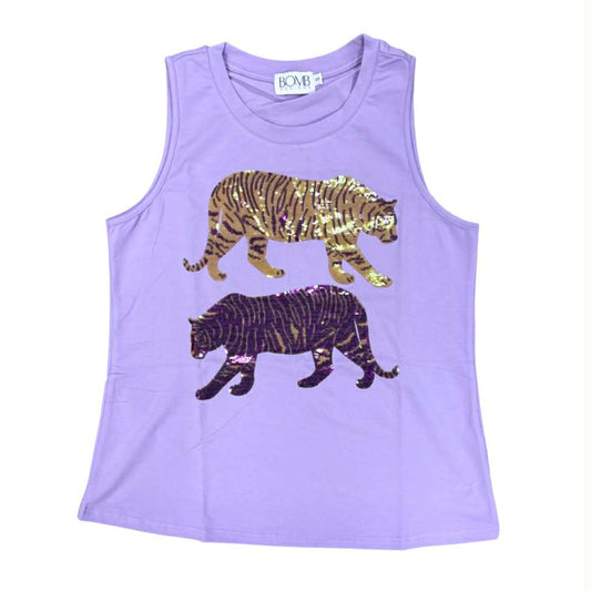 Double Sequin Tiger Tank Top