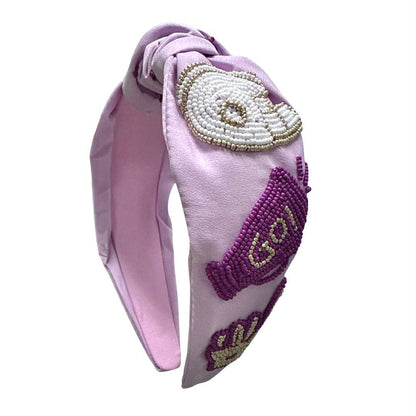 Game Day Icons Beaded Headband, Purple