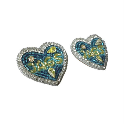 Jags Heart Beaded Earrings