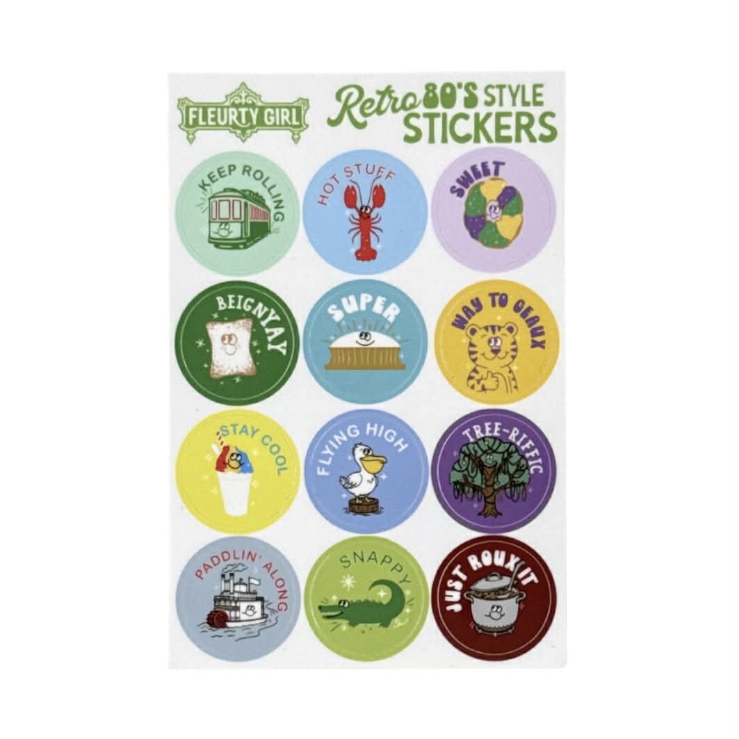 Fleurty Girl Retro Icon Sticker Sheet
