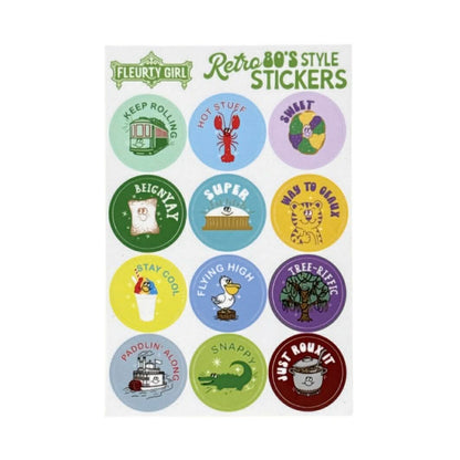 Fleurty Girl Retro Icon Sticker Sheet