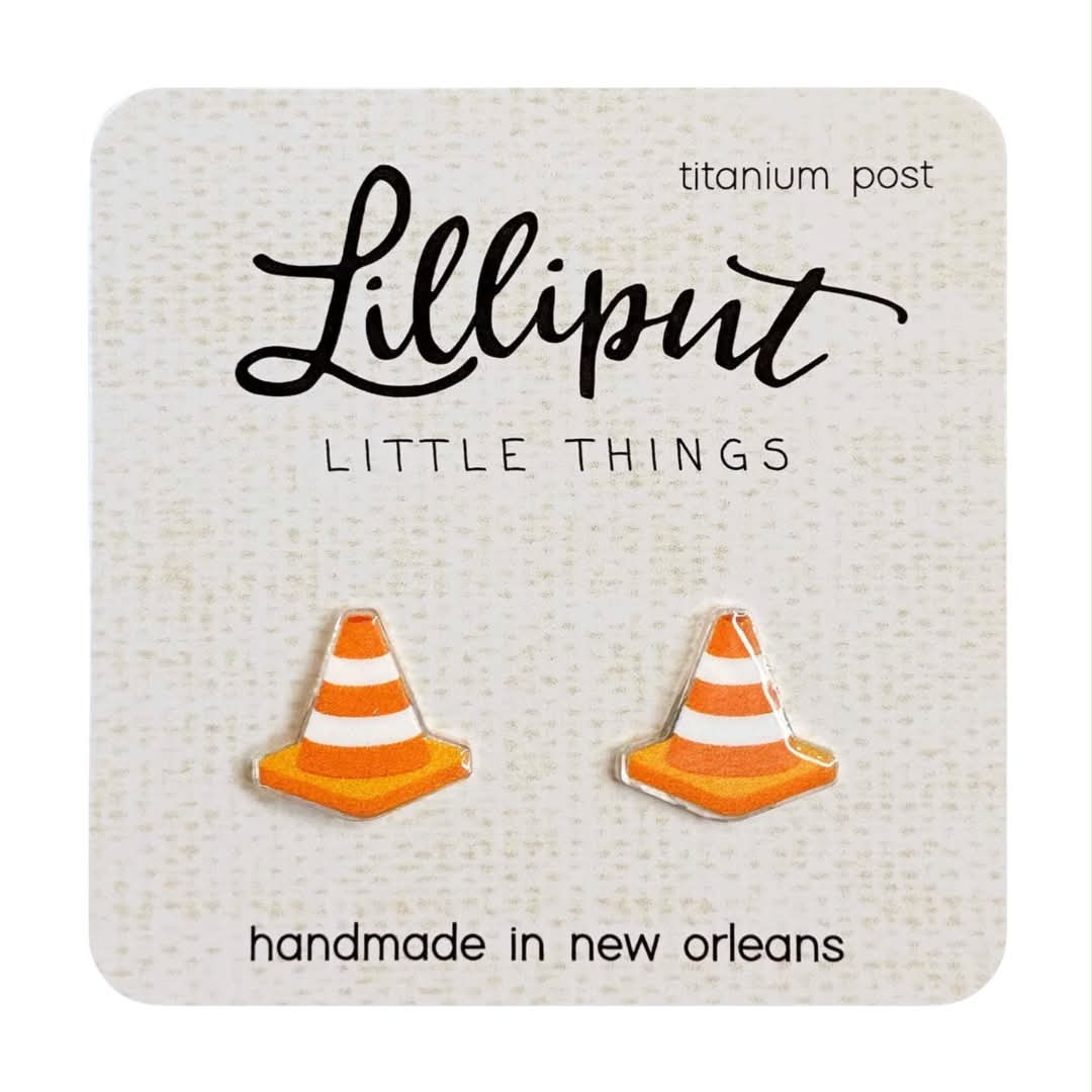 Traffic Cone Stud Earrings