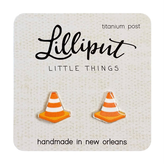 Traffic Cone Stud Earrings