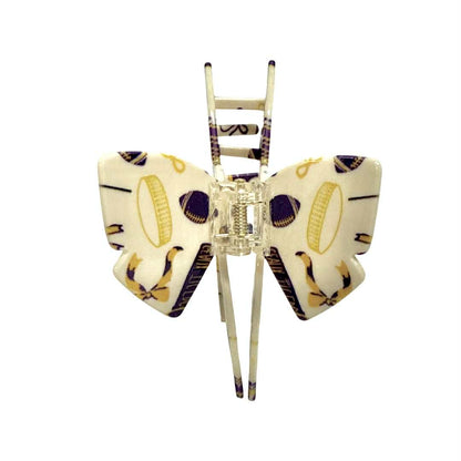 Football Icon Bow Claw Clip, Purple & Gold