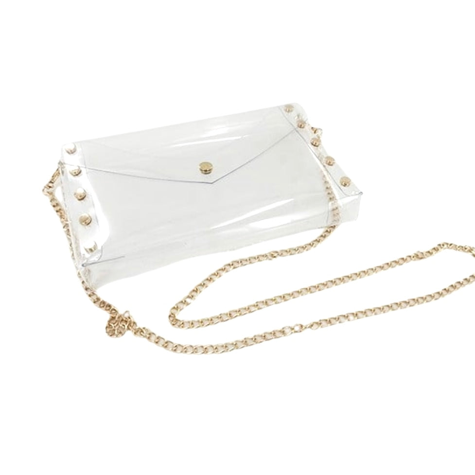 Gold Studded Clear Bag