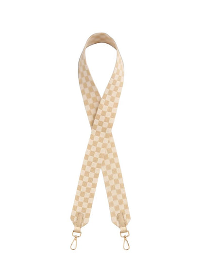 Checkered Purse Strap, Gold