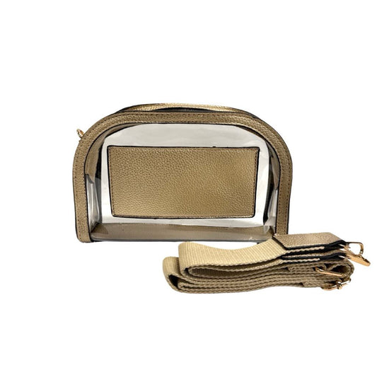 U Shape Clear Bag, Gold
