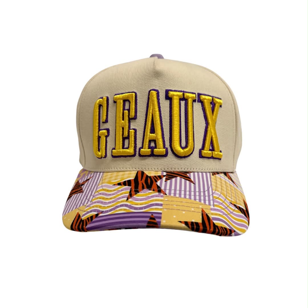 Geaux Embroidered Baseball Hat with Stars