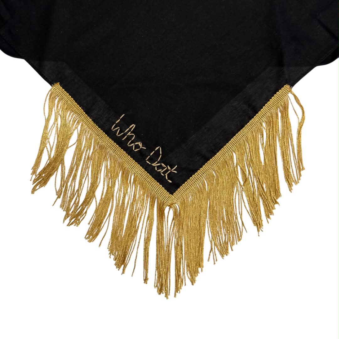 Black Fringe Who Dat Scarf