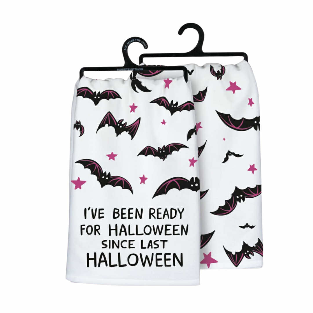 Ready Since Last Halloween Towel, White