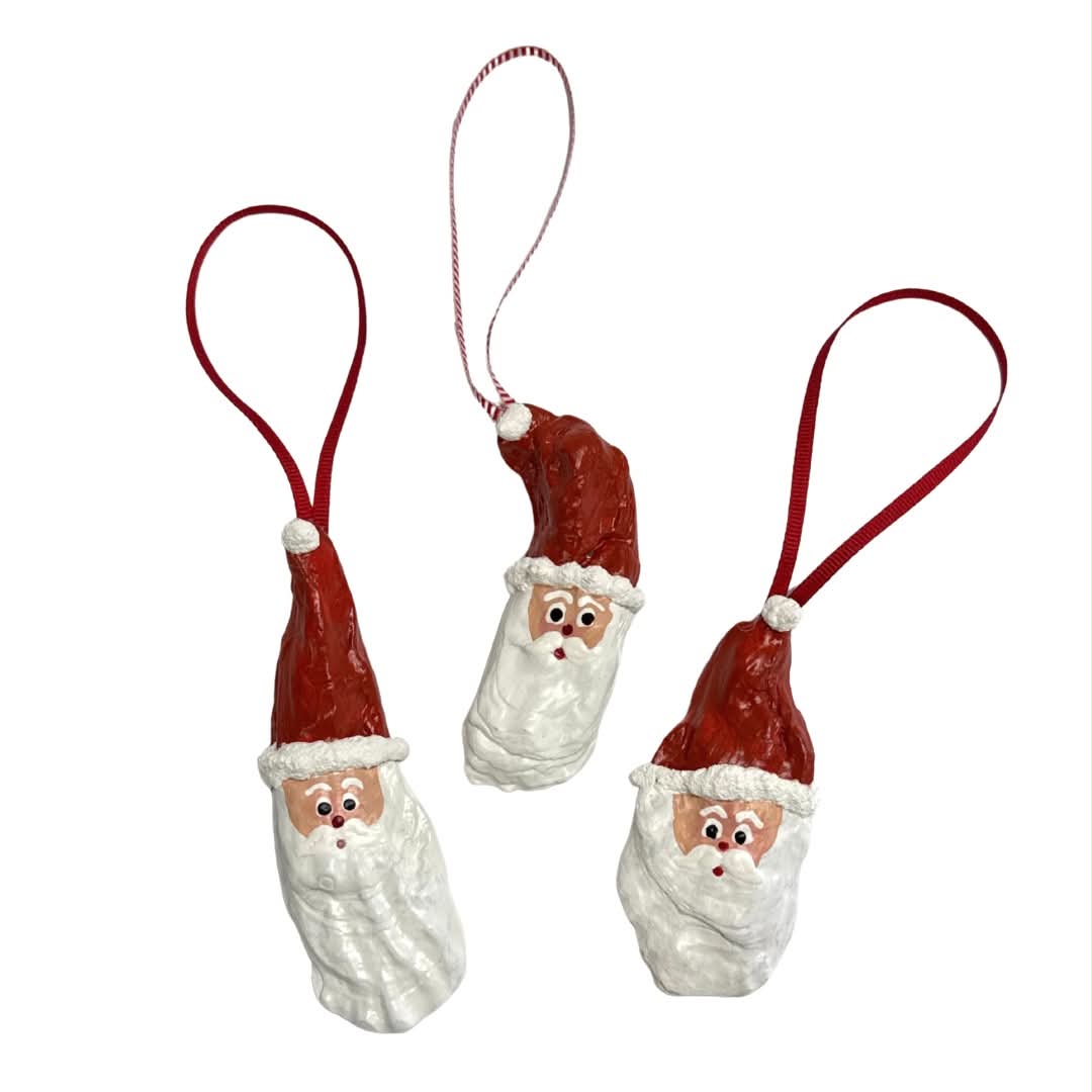 Oyster Shell Santa Ornament