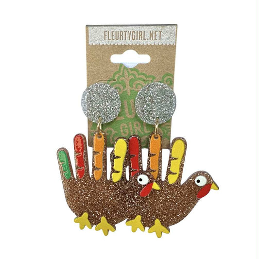Handprint Turkey Earrings