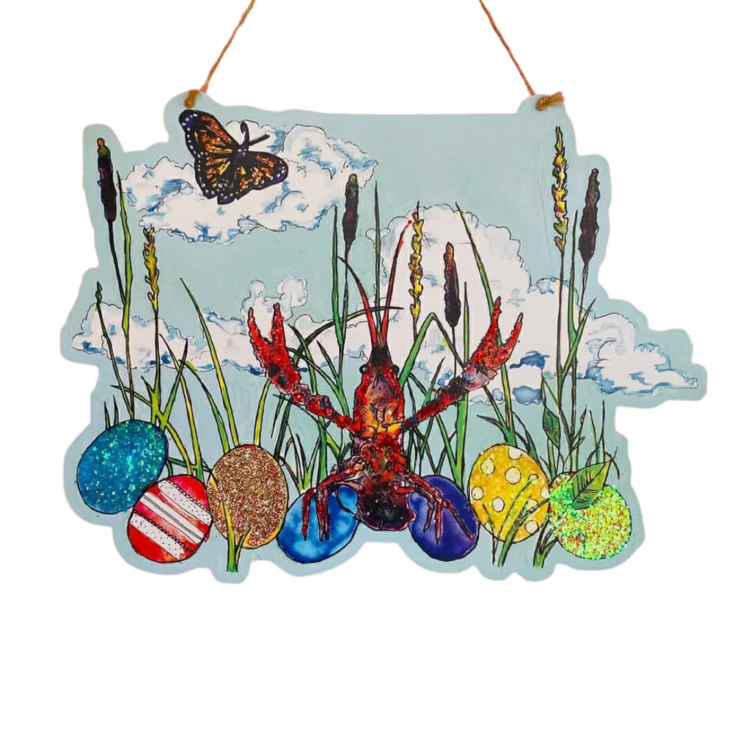 Crawfish Easter Door Hanger