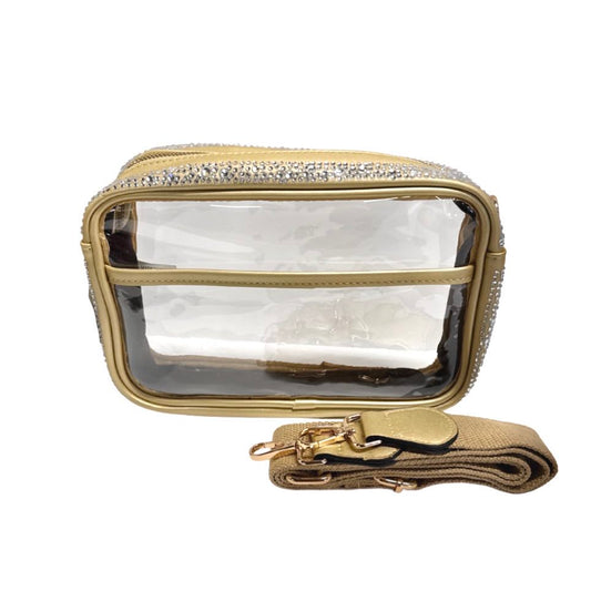 Gem Trimmed Clear Bag, Gold