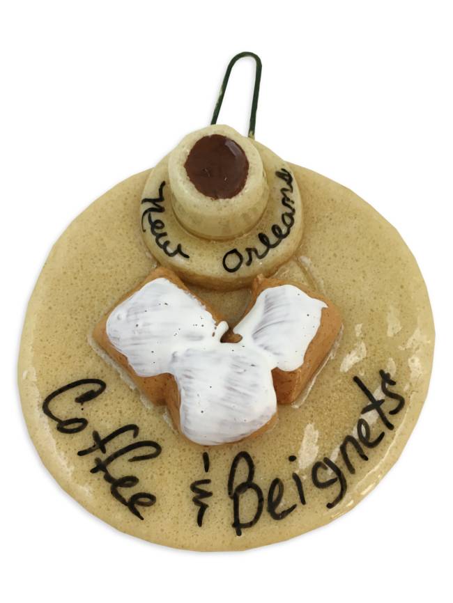 Coffee & Beignets Salt Dough Ornament