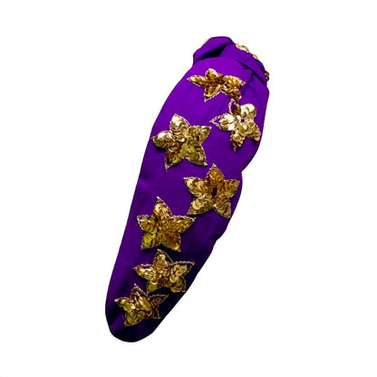 Sequin Star Headband, Gold Stars
