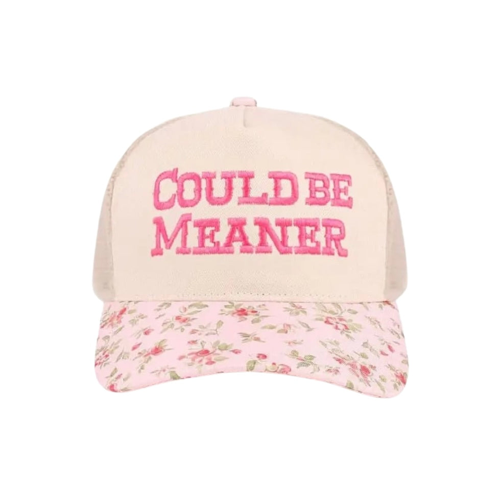 Could be Meaner Floral Trucker Hat