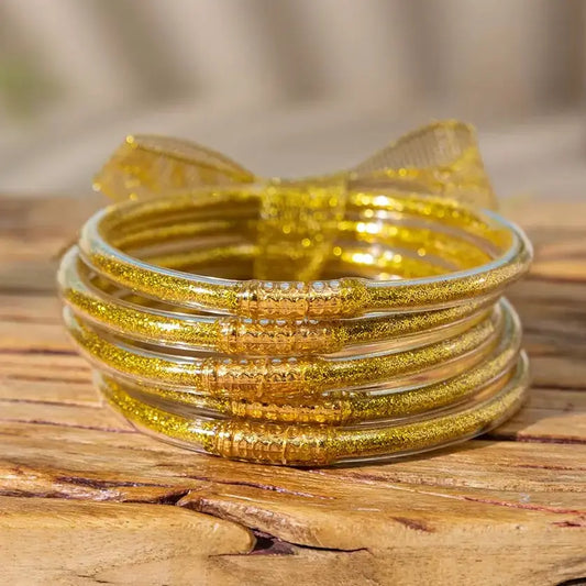 Gold Jelly Bangle Bracelet Set