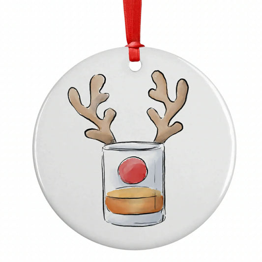 Rudolph Rocks Glass Ornament