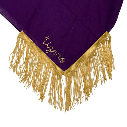 Purple Fringe Tigers Scarf