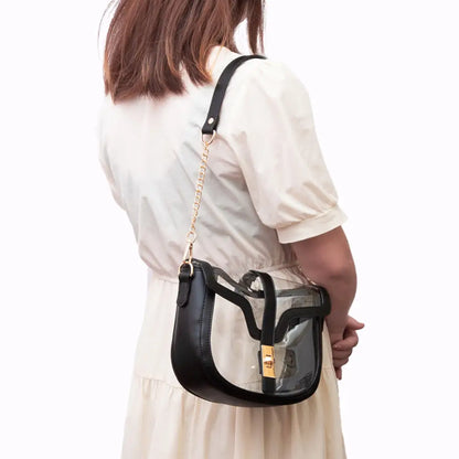 Clear Saddle Bag, Black