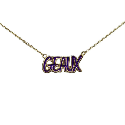 Purple & Gold Geaux Necklace