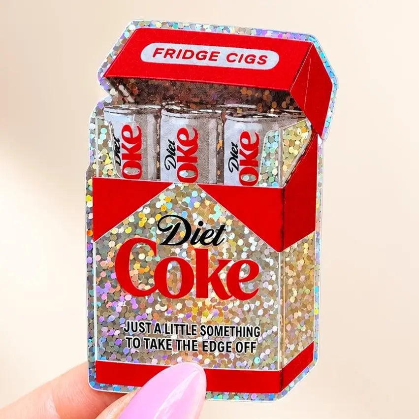 Diet Coke Cigs Glitter Sticker