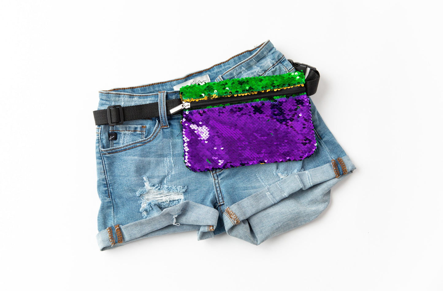 Mardi Gras Magic Sequin Fanny Pack, Square