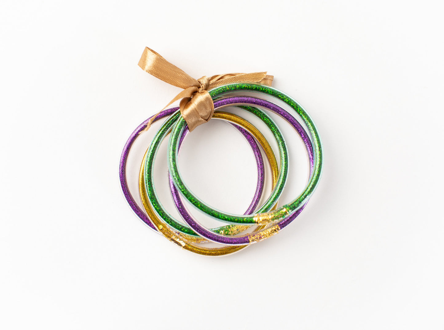 Mardi Gras Glitter Tube Bracelet Set