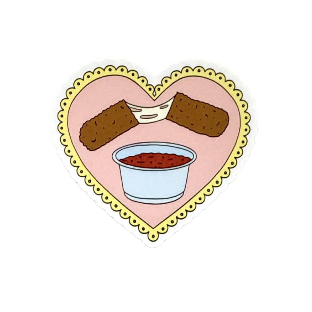 Mozzarella Stick Heart Sticker