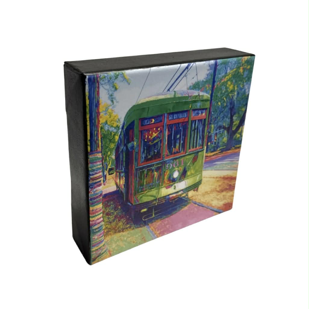 NOLA Scenes Wall Art, Streetcar 6x6