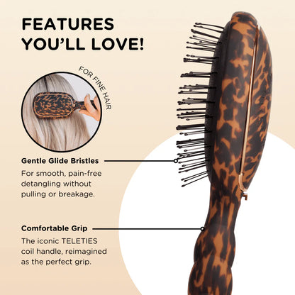 Teleties Detangler Brush, Tortoise