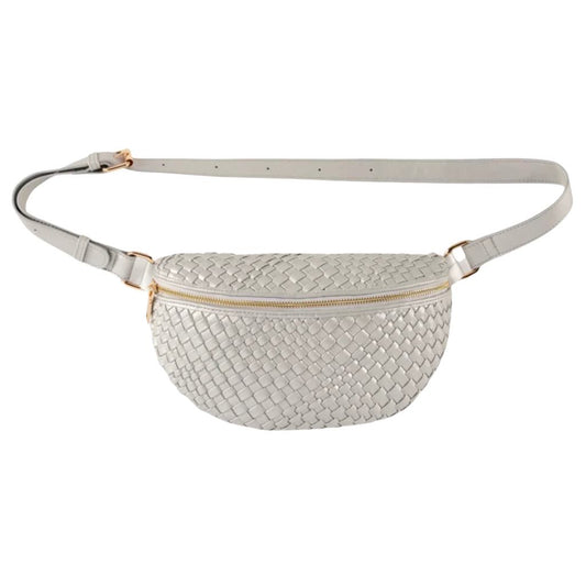 Woven Sling Bag, Silver