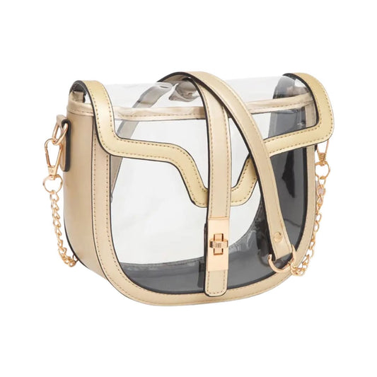Clear Saddle Bag, Gold