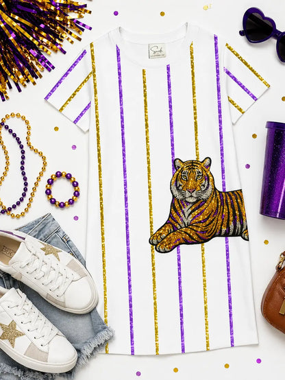 Tiger Wrap Sequin Dress