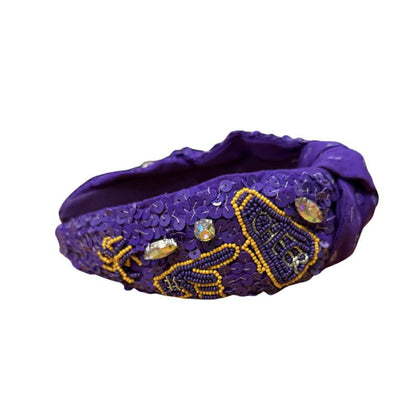 Purple & Gold Sequin Game Day Headband