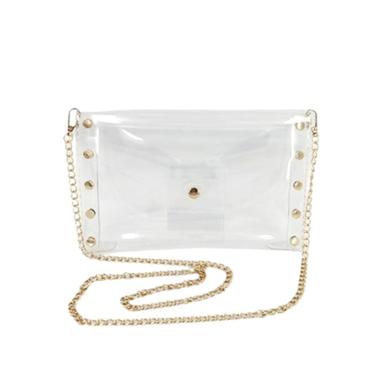 Gold Studded Clear Bag