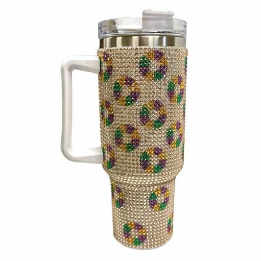 King Cake Rhinestone Tumbler