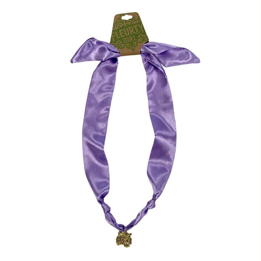Game Day Scarf Necklace, Purple & Gold