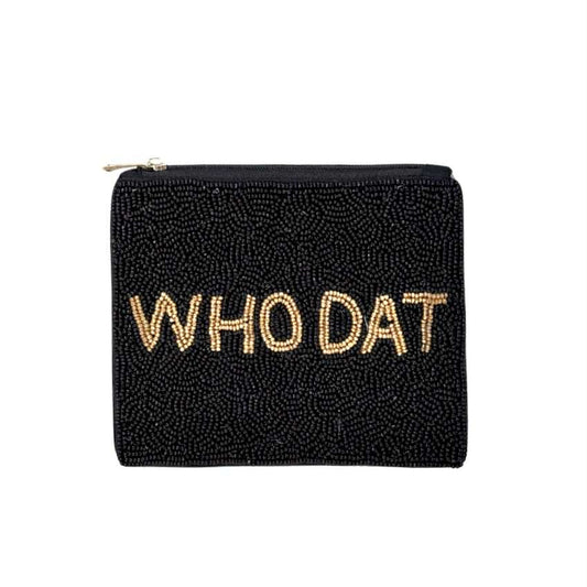 Who Dat Beaded Pouch