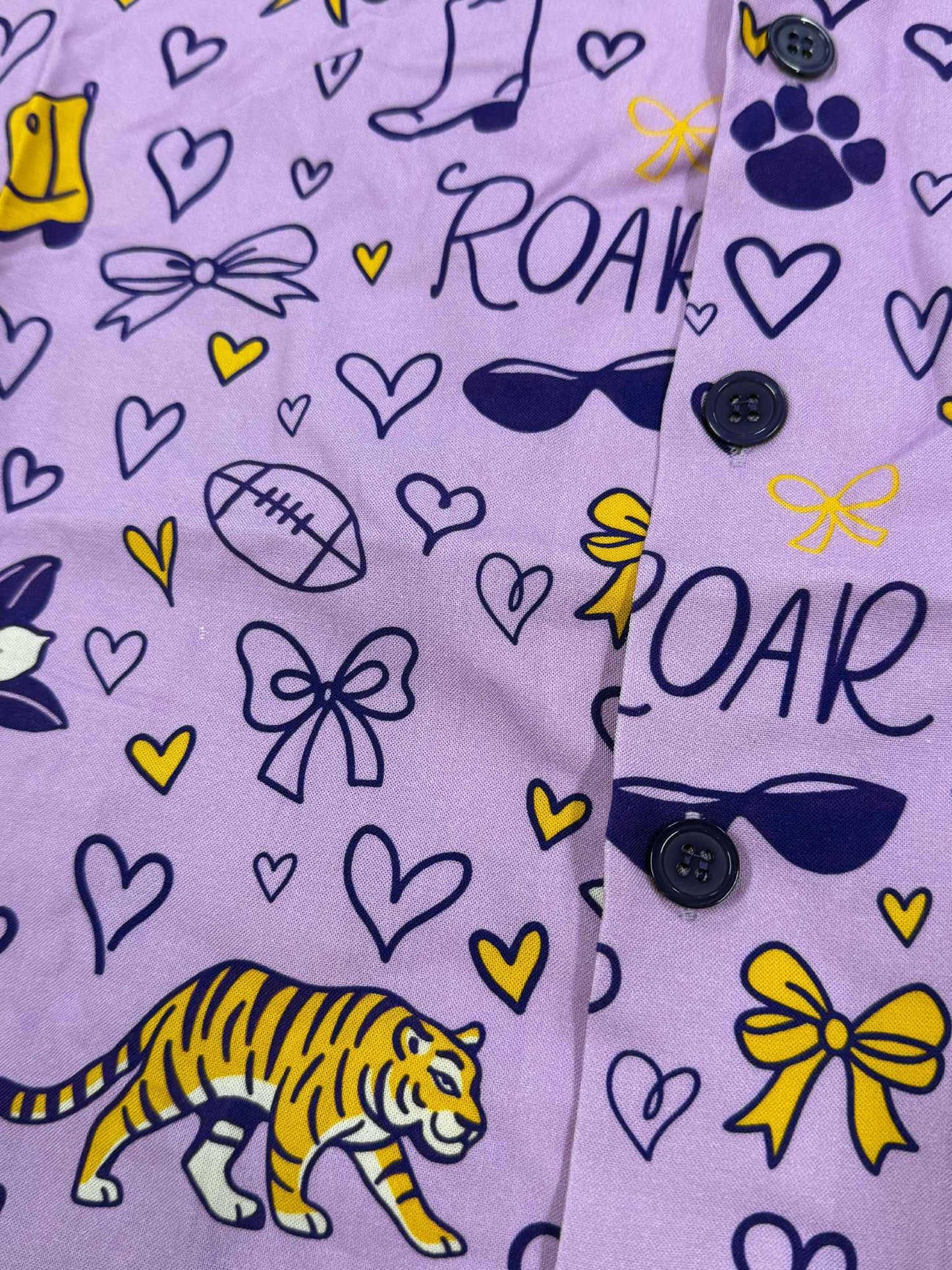 Geaux Icons Purple Button Down