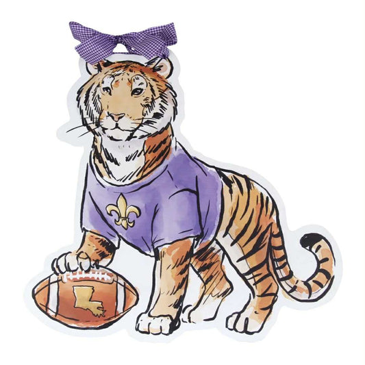 Double Sided Tiger Football Door Hanger