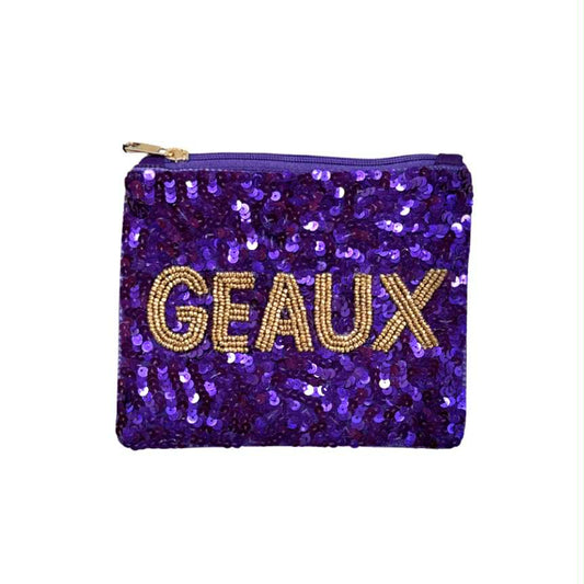 Geaux Sequin Pouch
