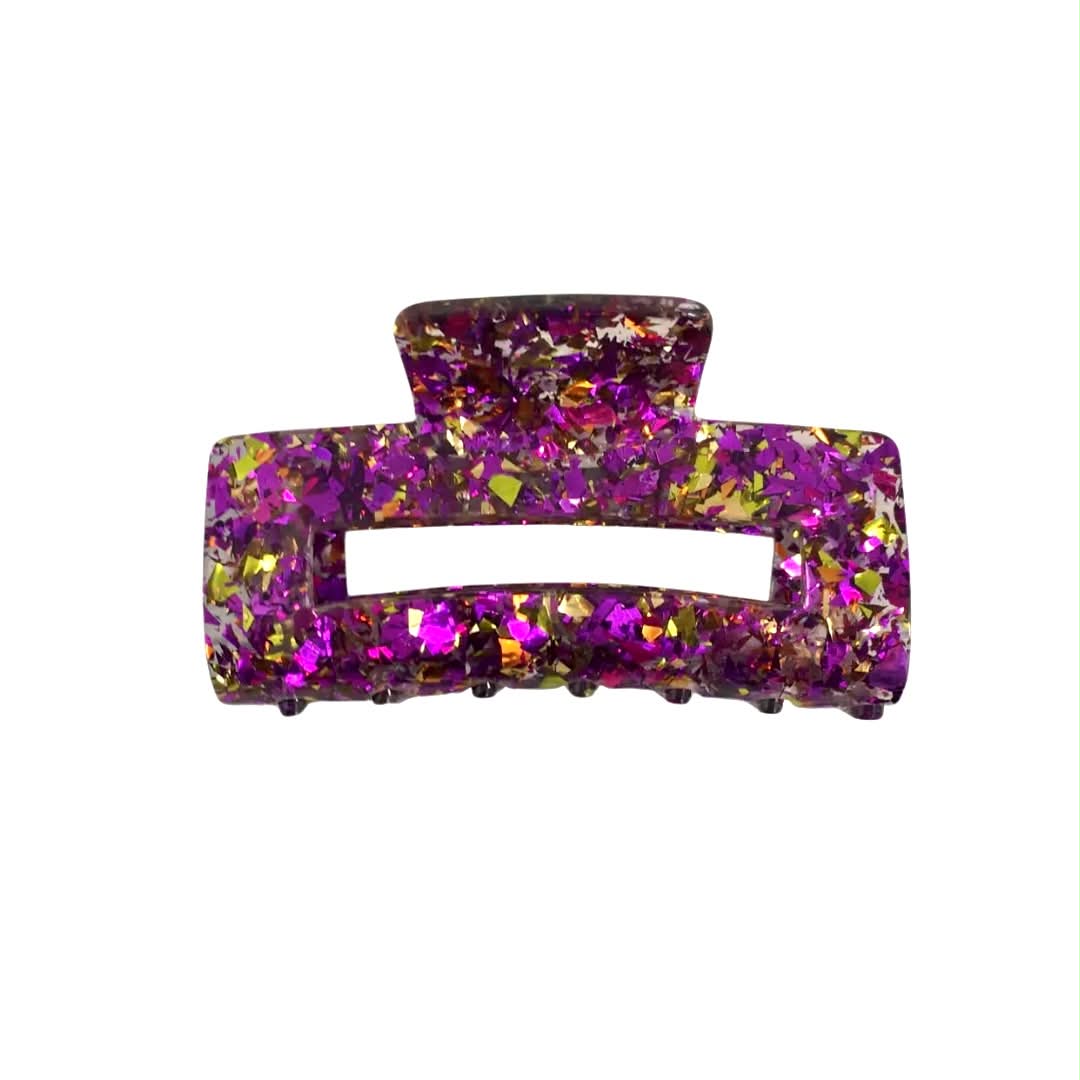 Purple & Gold Glitter Claw Clip