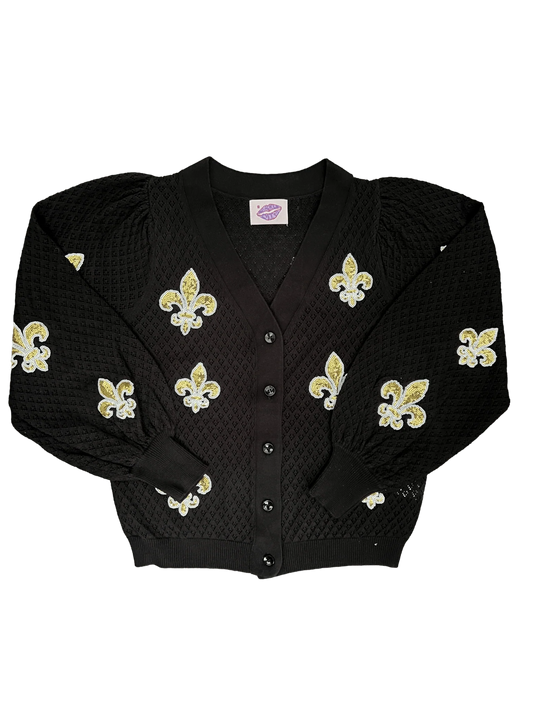Fleur de Lis Puff Cardigan