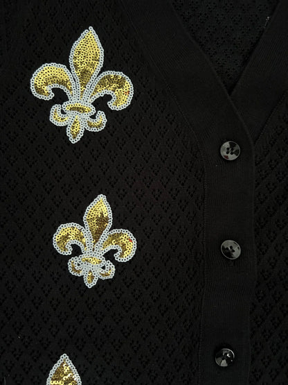 Fleur de Lis Puff Cardigan