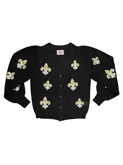 Fleur de Lis Puff Cardigan