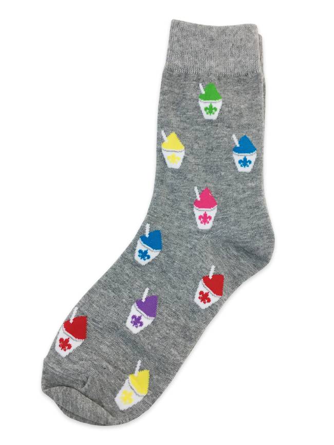 Fleur de Lis Snoball Crew Socks