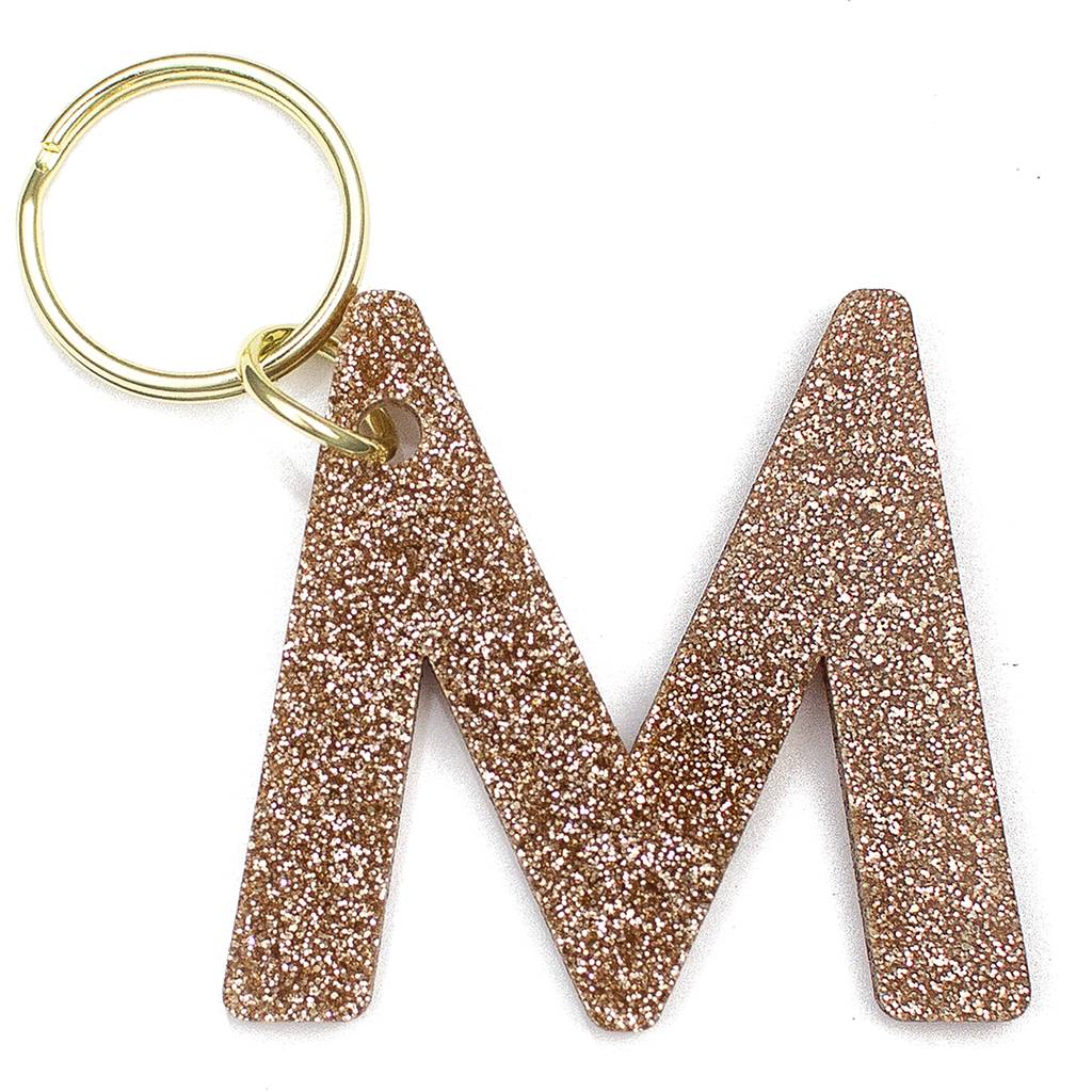 Glitter Initial Key Ring