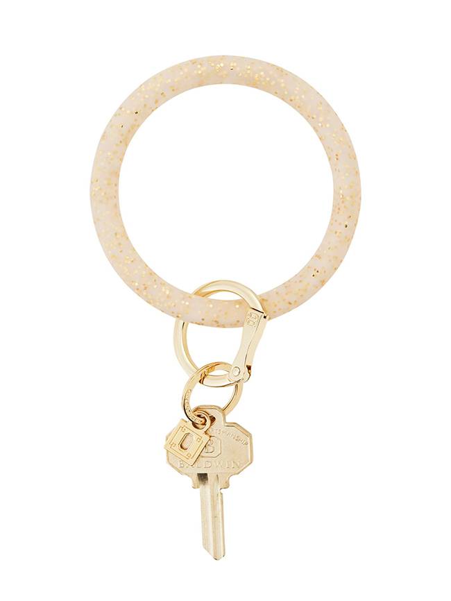 Gold Confetti O-Ring Bracelet Keychain